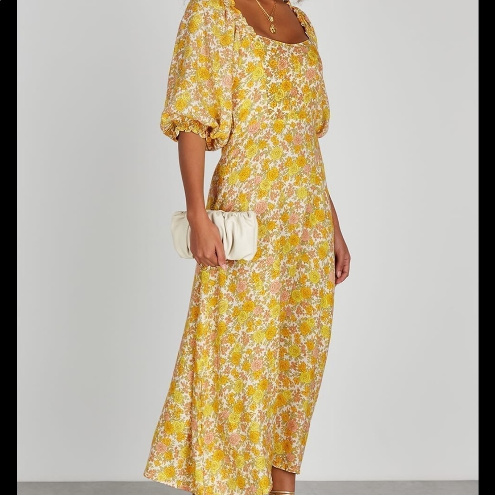 NWT FAITHFULL THE BRAND BRONTE MIDI DRESS